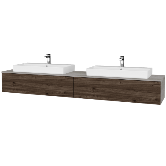 Waschtischunterschrank JOCKAM SZZ12 240 (Waschtisch Glance)  - D01 Beton - D25 Teak - Nein