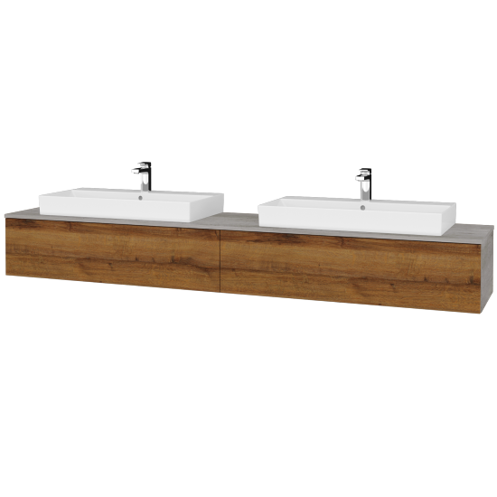 Waschtischunterschrank JOCKAM SZZ12 240 (Waschtisch Glance)  - D01 Beton - D27 Cognac - Nein