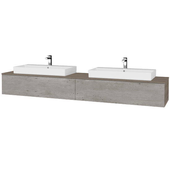 Waschtischunterschrank JOCKAM SZZ12 240 (Waschtisch Glance)  - D03 Cafe - D01 Beton