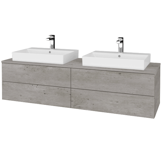 Waschtischunterschrank JOCKAM SZZ4 160 (Waschtisch Glance)  - D01 Beton - D01 Beton