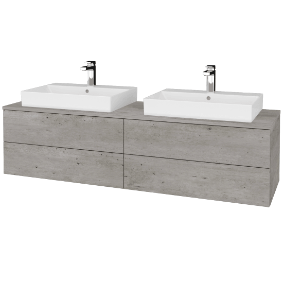 Waschtischunterschrank JOCKAM SZZ4 160 (Waschtisch Glance)  - D01 Beton - D01 Beton - Nein