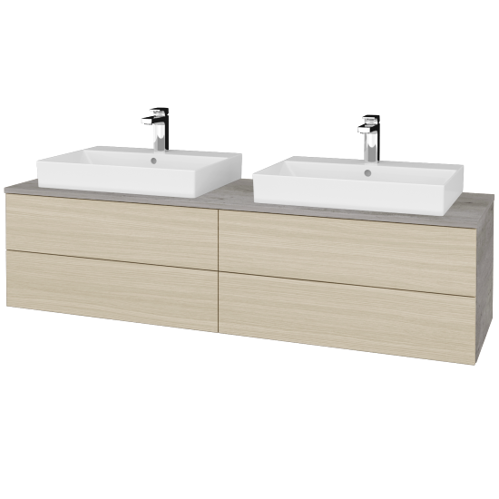 Waschtischunterschrank JOCKAM SZZ4 160 (Waschtisch Glance)  - D01 Beton - D04 Eiche - Nein