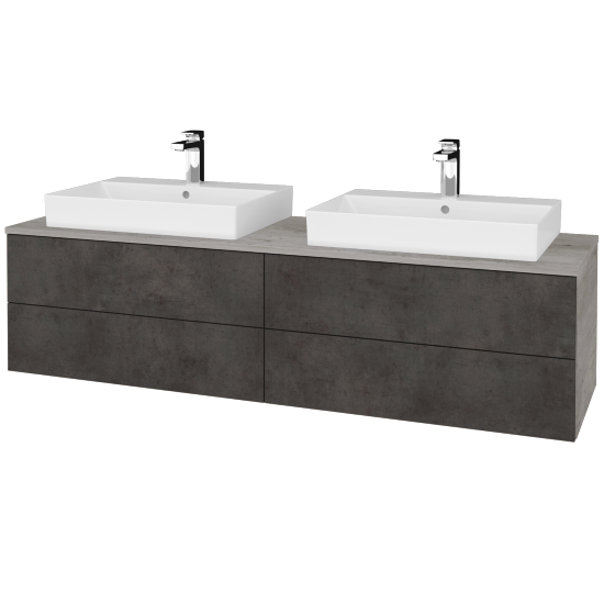 Waschtischunterschrank JOCKAM SZZ4 160 (Waschtisch Glance)  - D01 Beton - D16 Dark Beton - Nein