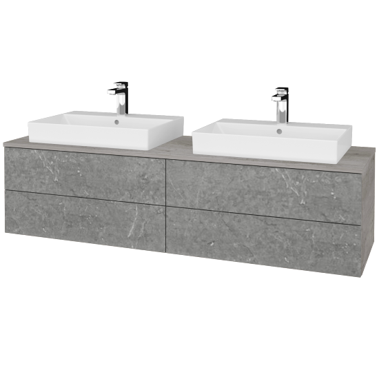 Waschtischunterschrank JOCKAM SZZ4 160 (Waschtisch Glance)  - D01 Beton - D20 Galaxy - Nein