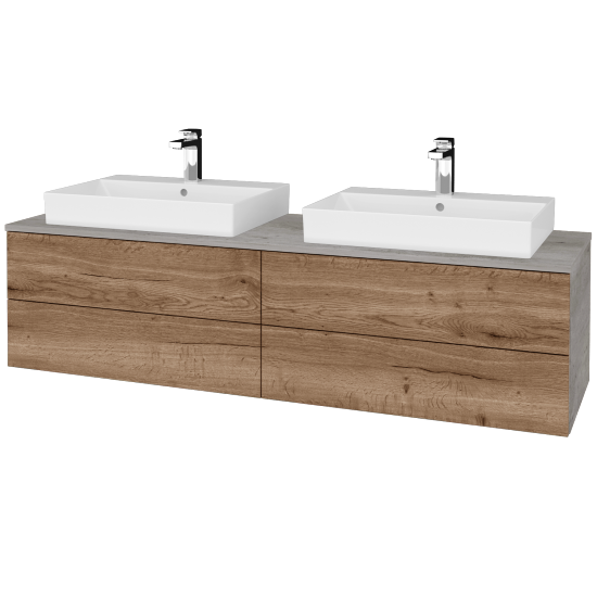 Waschtischunterschrank JOCKAM SZZ4 160 (Waschtisch Glance)  - D01 Beton - D21 Tobacco - Nein