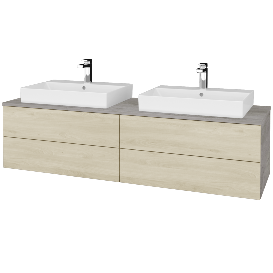 Waschtischunterschrank JOCKAM SZZ4 160 (Waschtisch Glance)  - D01 Beton - D24 Ohio - Nein