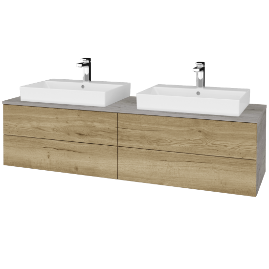 Waschtischunterschrank JOCKAM SZZ4 160 (Waschtisch Glance)  - D01 Beton - D26 Ontario - Nein