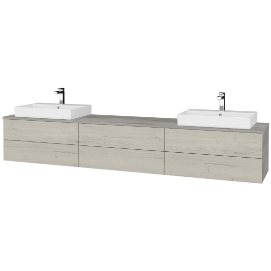 Waschtischunterschrank JOCKAM SZZ6 240 (Waschtisch Glance)  - D01 Beton - D28 Alberta - Links + Rechts - Nein