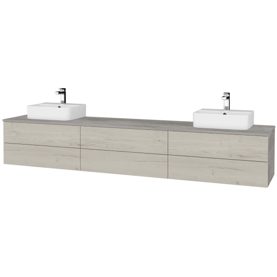 Waschtischunterschrank JOCKAM SZZ6 240 (Waschtisch Joy 3)  - D01 Beton - D28 Alberta - Links + Rechts - Nein