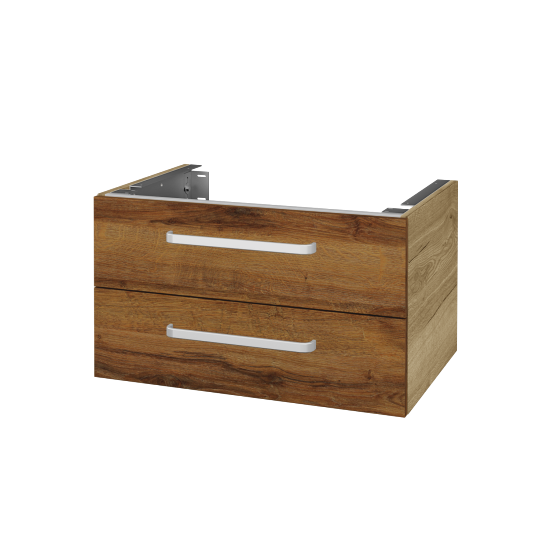 Unterschrank für Waschtischplatte DSD SZZ2 70  - D26 Ontario - Griffes T01 - D27 Cognac