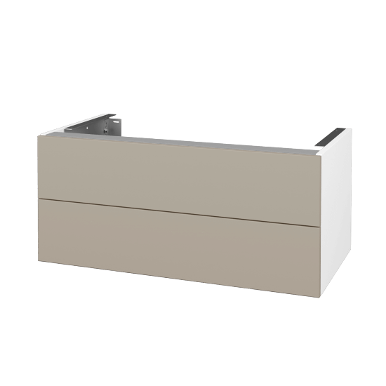 Doplňková skříňka pod desku DSD SZZ2 90 (výška 40 cm)  - N01 Bílá lesk - M05 Béžová mat - Ne