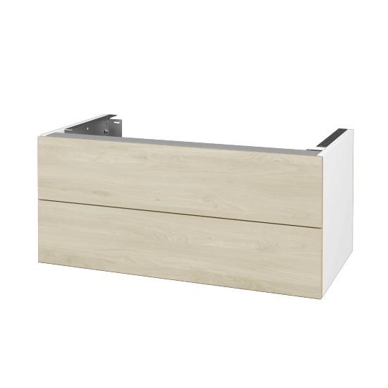 Unterschrank für Waschtischplatte DSD SZZ2 90  - N01 Weiß Hochglanz - D24 Ohio - Nein