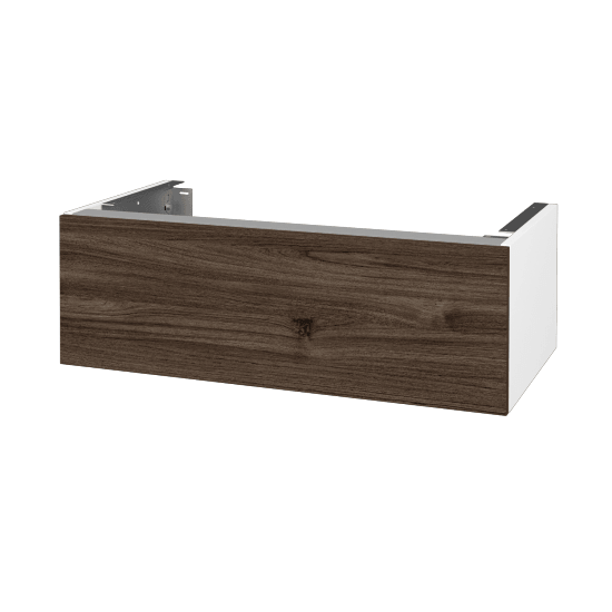 Unterschrank für Waschtischplatte DSD SZZ1 90  - N01 Weiß Hochglanz - D25 Teak - Nein