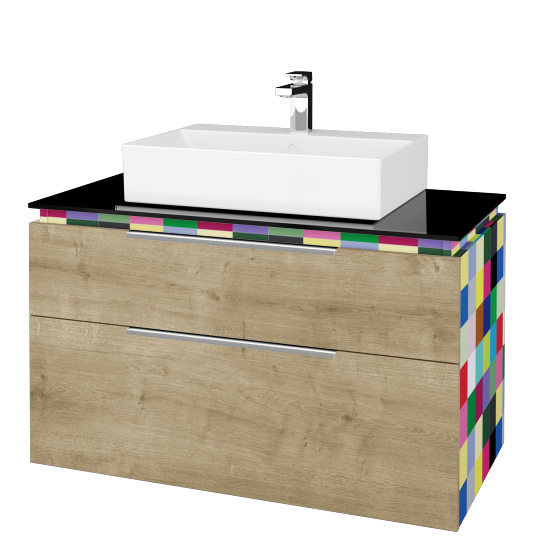 Badezimmerschrank GLOBE SZZ2 100 (Abdeckplatte aus Glas)  - IND Individual - D09 Arlington