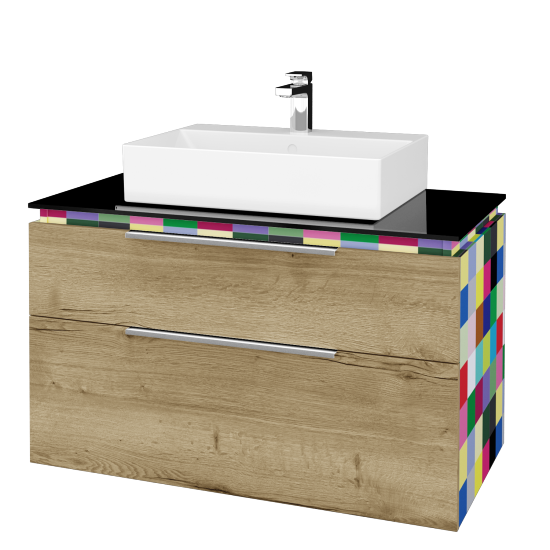Badezimmerschrank GLOBE SZZ2 100 (Abdeckplatte aus Glas)  - IND Individual - D26 Ontario
