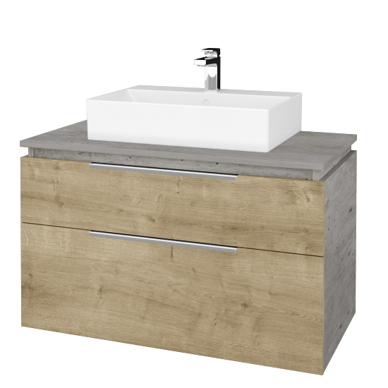 Waschtischunterschrank GLOBE SZZ2 100 (Abdeckplatte aus LSPT)  - D01 Beton - D09 Arlington