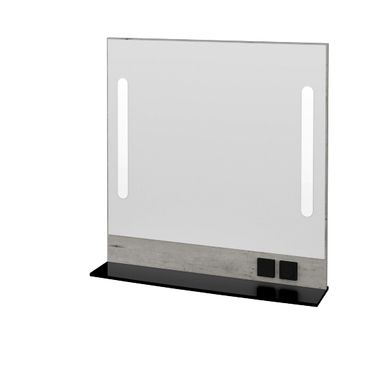 Spiegel GLOBE ZCOPE 100 (Spiegelablage aus Glas)  - D01 Beton