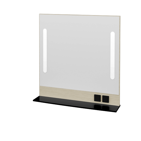 Spiegel GLOBE ZCOPE 100 (Spiegelablage aus Glas)  - D04 Eiche