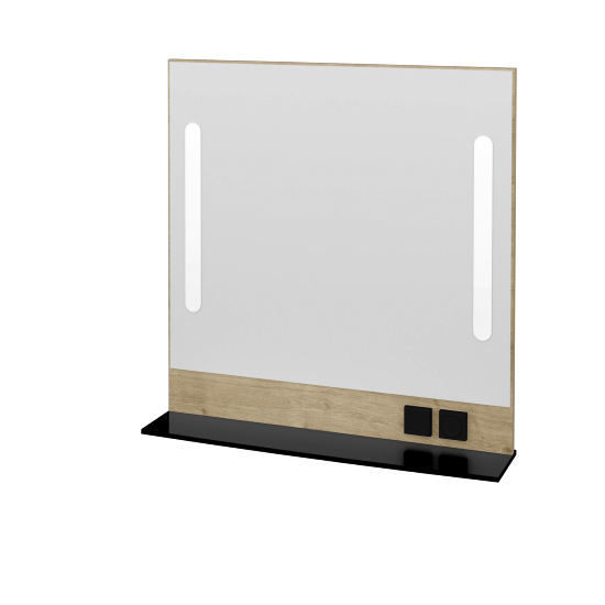 Spiegel GLOBE ZCOPE 100 (Spiegelablage aus Glas)  - D09 Eiche Arlington