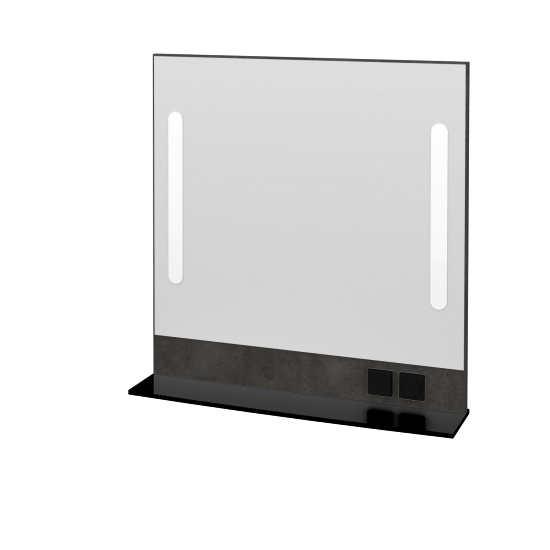 Spiegel GLOBE ZCOPE 100 (Spiegelablage aus Glas)  - D16 Dark Beton