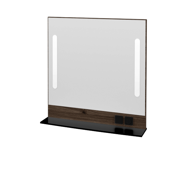 Spiegel GLOBE ZCOPE 100 (Spiegelablage aus Glas)  - D25 Teak