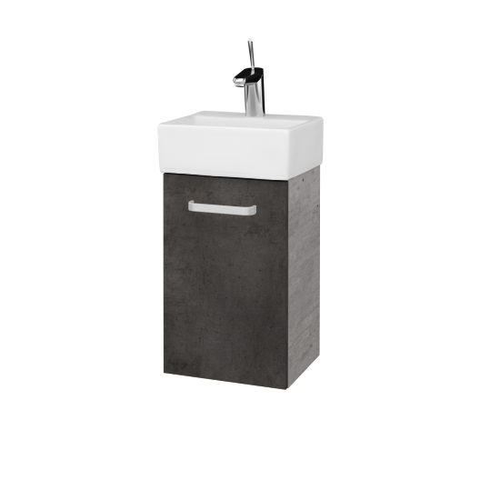Waschtischunterschrank VERDE SZD 35  - D01 Beton - Griffes T01 - D16 Dark Beton - Links