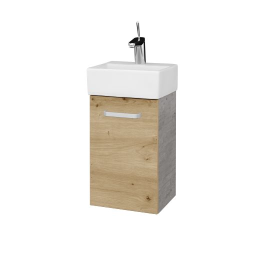 Waschtischunterschrank VERDE SZD 35  - D01 Beton - Griffes T01 - D22 Caramel - Links