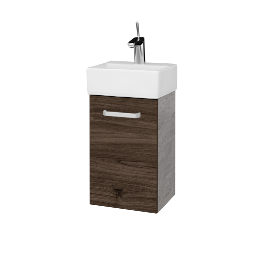 Waschtischunterschrank VERDE SZD 35  - D01 Beton - Griffes T01 - D25 Teak - Links