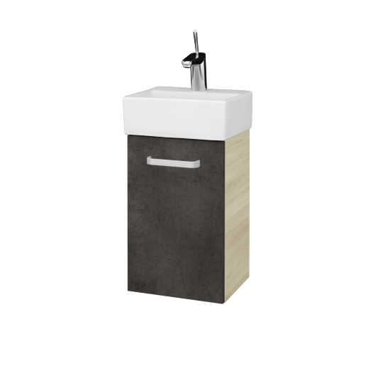Waschtischunterschrank VERDE SZD 35  - D24 Ohio - Griff T01 - D16 Dark Beton - Links