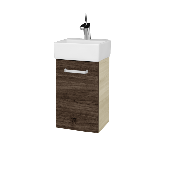 Waschtischunterschrank VERDE SZD 35  - D24 Ohio - Griff T01 - D25 Teak - Links