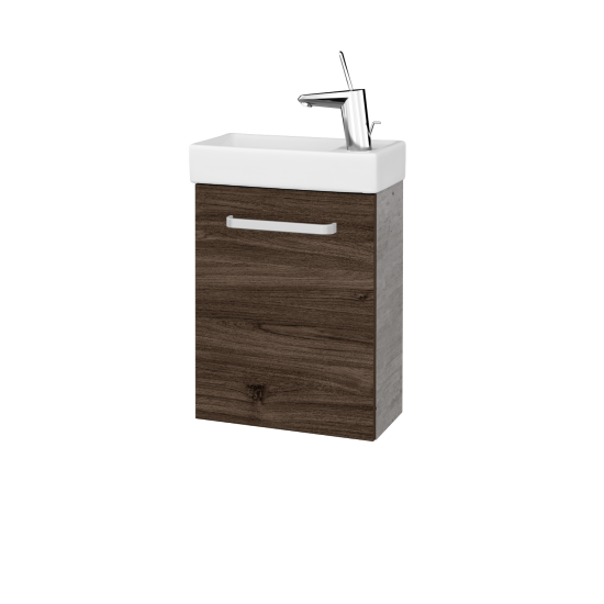 Waschtischunterschrank VERDE SZD 40  - D01 Beton - Griffes T01 - D25 Teak - Links