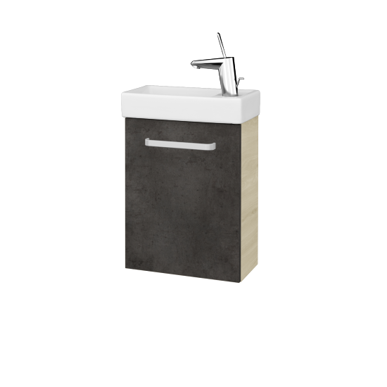 Waschtischunterschrank VERDE SZD 40  - D24 Ohio - Griff T01 - D16 Dark Beton - Links