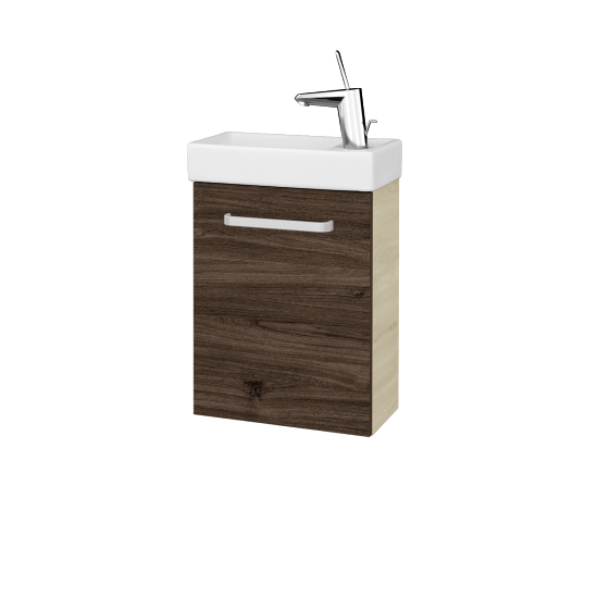 Waschtischunterschrank VERDE SZD 40  - D24 Ohio - Griff T01 - D25 Teak - Links