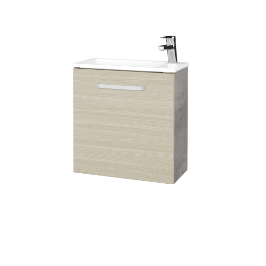 Waschtischunterschrank VERDE SZD 50  - D01 Beton - Griffes T01 - D04 Eiche - Links