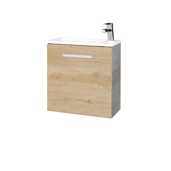 Waschtischunterschrank VERDE SZD 50  - D01 Beton - Griffes T01 - D15 Eiche Nebraska - Links
