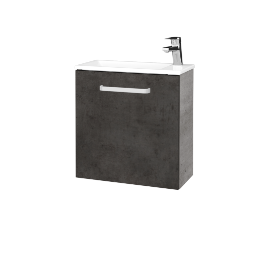 Waschtischunterschrank VERDE SZD 50  - D01 Beton - Griffes T01 - D16 Dark Beton - Links