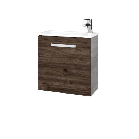 Waschtischunterschrank VERDE SZD 50  - D01 Beton - Griffes T01 - D25 Teak - Links