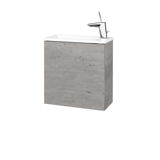 Waschtischunterschrank VERDE SZD 50  - D01 Beton - Griffes T00 - D01 Beton - Links