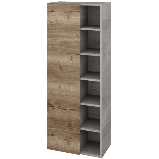 Hochschrank UNI SVDO6 60  - D01 Beton - D21 Tobacco - Links