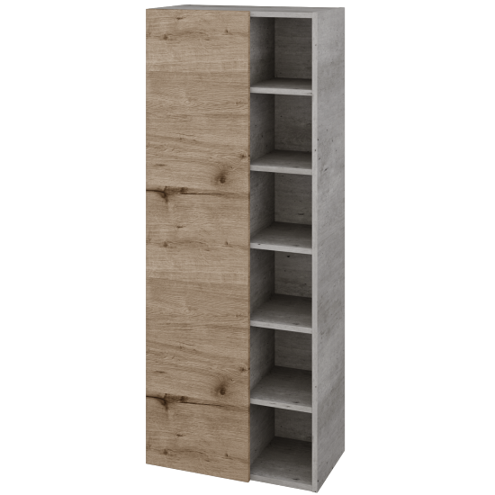 Hochschrank UNI SVDO6 60  - D01 Beton - D23 Herkules - Links