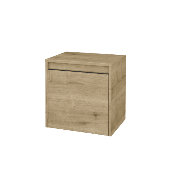 Waschtischunterschrank LIORA SZD 50  - D09 Eiche Arlington - Griffes T33 - Schwarz matt - D09 Arlington - Links