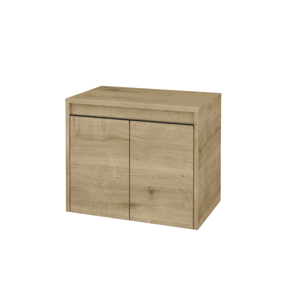 Waschtischunterschrank LIORA SZD2 60  - D09 Eiche Arlington - Griffes T33 - Schwarz matt - D09 Arlington