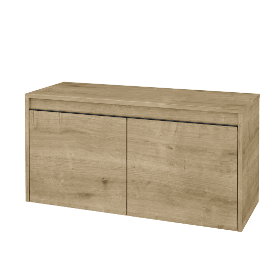 Waschtischunterschrank LIORA SZD2 100  - D09 Eiche Arlington - Griffes T33 - Schwarz matt - D09 Arlington