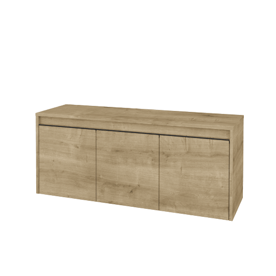 Waschtischunterschrank LIORA SZD3 120  - D09 Eiche Arlington - Griffes T33 - Schwarz matt - D09 Arlington