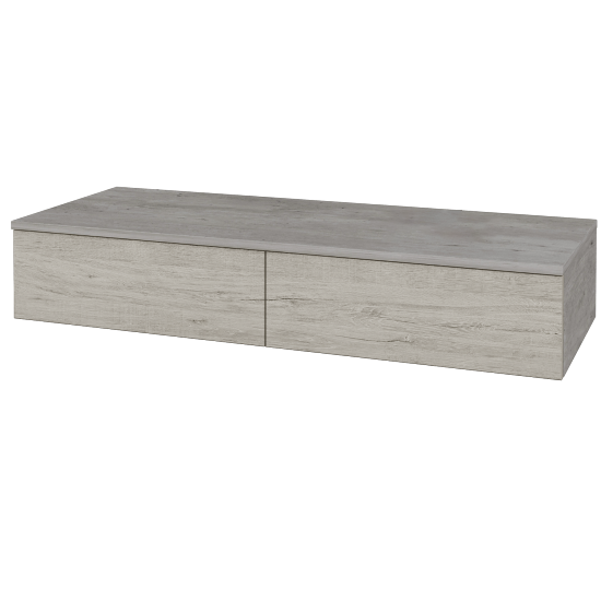 Waschtischunterschrank JOCKAM SZZ2 120 (ohne Waschtisch)  - D01 Beton - D05 Oregon - Links - Nein