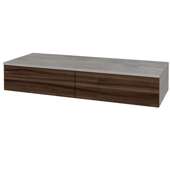 Waschtischunterschrank JOCKAM SZZ2 120 (ohne Waschtisch)  - D01 Beton - D06 Nussbaum - Links - Nein