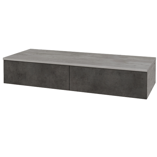Waschtischunterschrank JOCKAM SZZ2 120 (ohne Waschtisch)  - D01 Beton - D16 Dark Beton - Links - Nein
