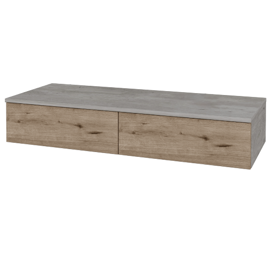 Waschtischunterschrank JOCKAM SZZ2 120 (ohne Waschtisch)  - D01 Beton - D23 Herkules - Links - Nein