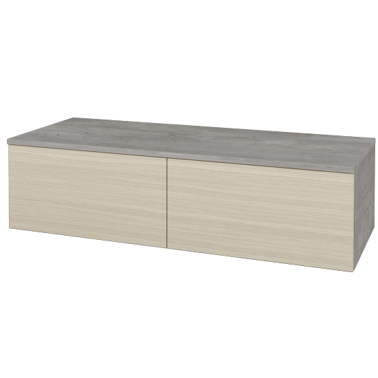 Waschtischunterschrank JOCKAM SZZ12 120 (ohne Waschtisch)  - D01 Beton - D04 Eiche - Links - Nein