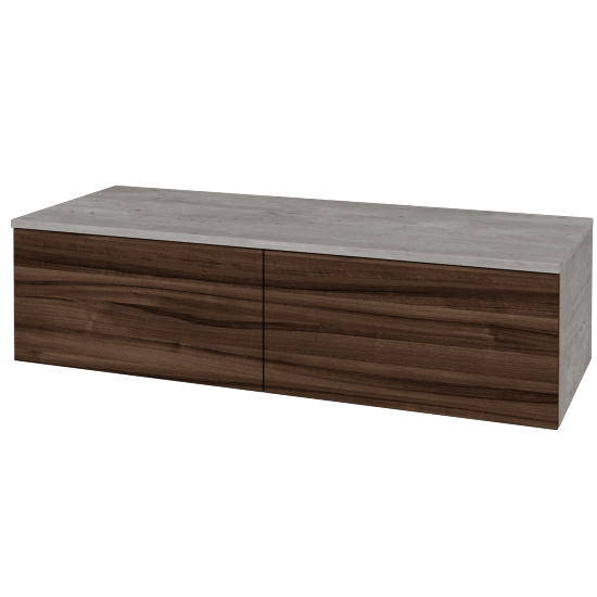 Waschtischunterschrank JOCKAM SZZ12 120 (ohne Waschtisch)  - D01 Beton - D06 Nussbaum - Links - Nein